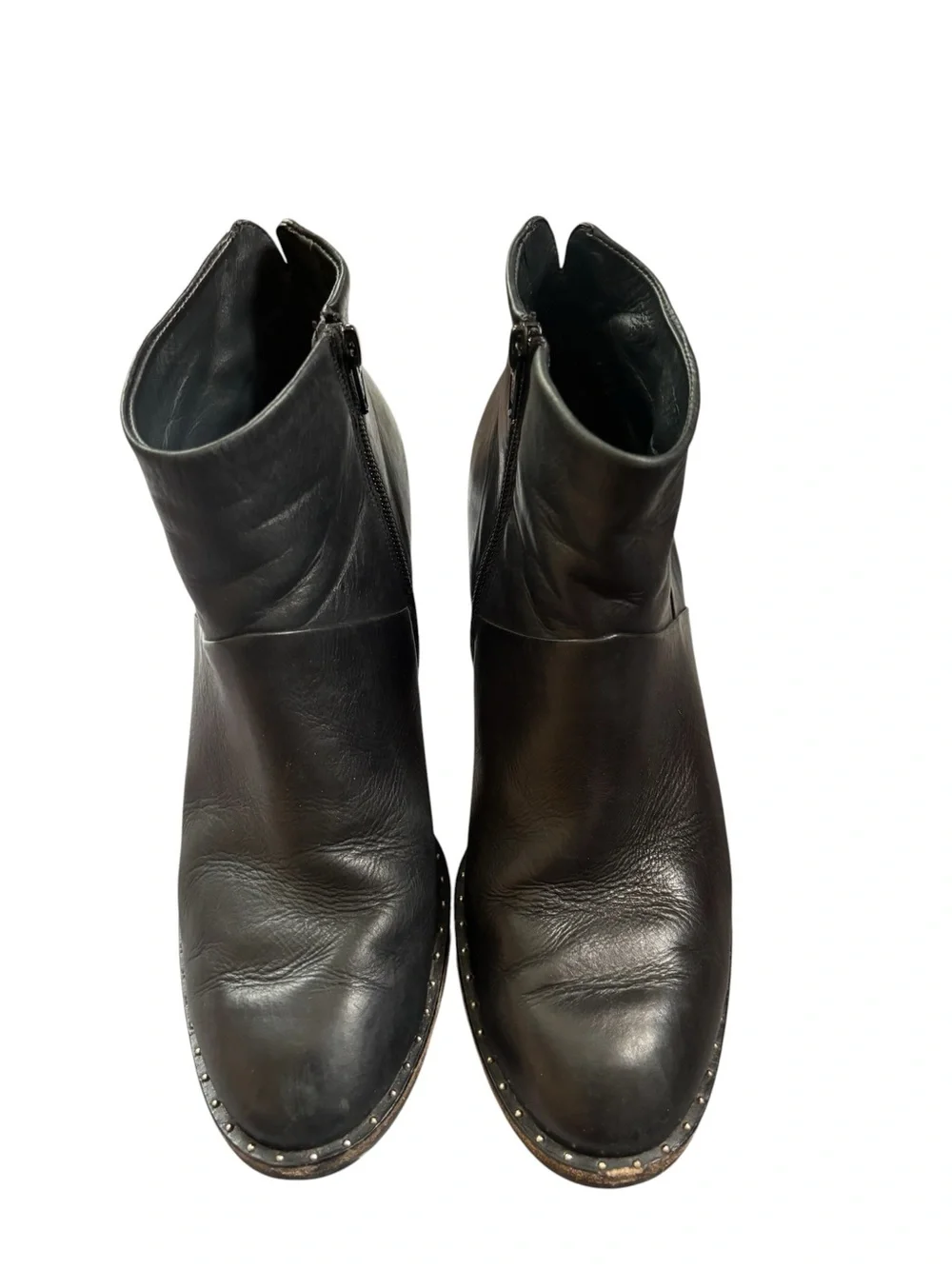 Paul Green Black Leather Ankle Boots Size 7